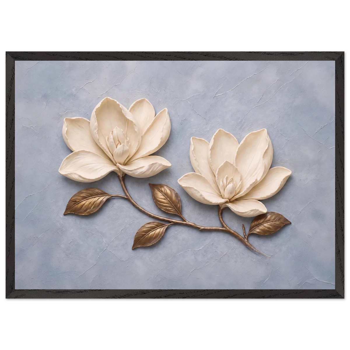 Bronze Magnolia: flowers and botanical. Museum-quality framed fine art print.