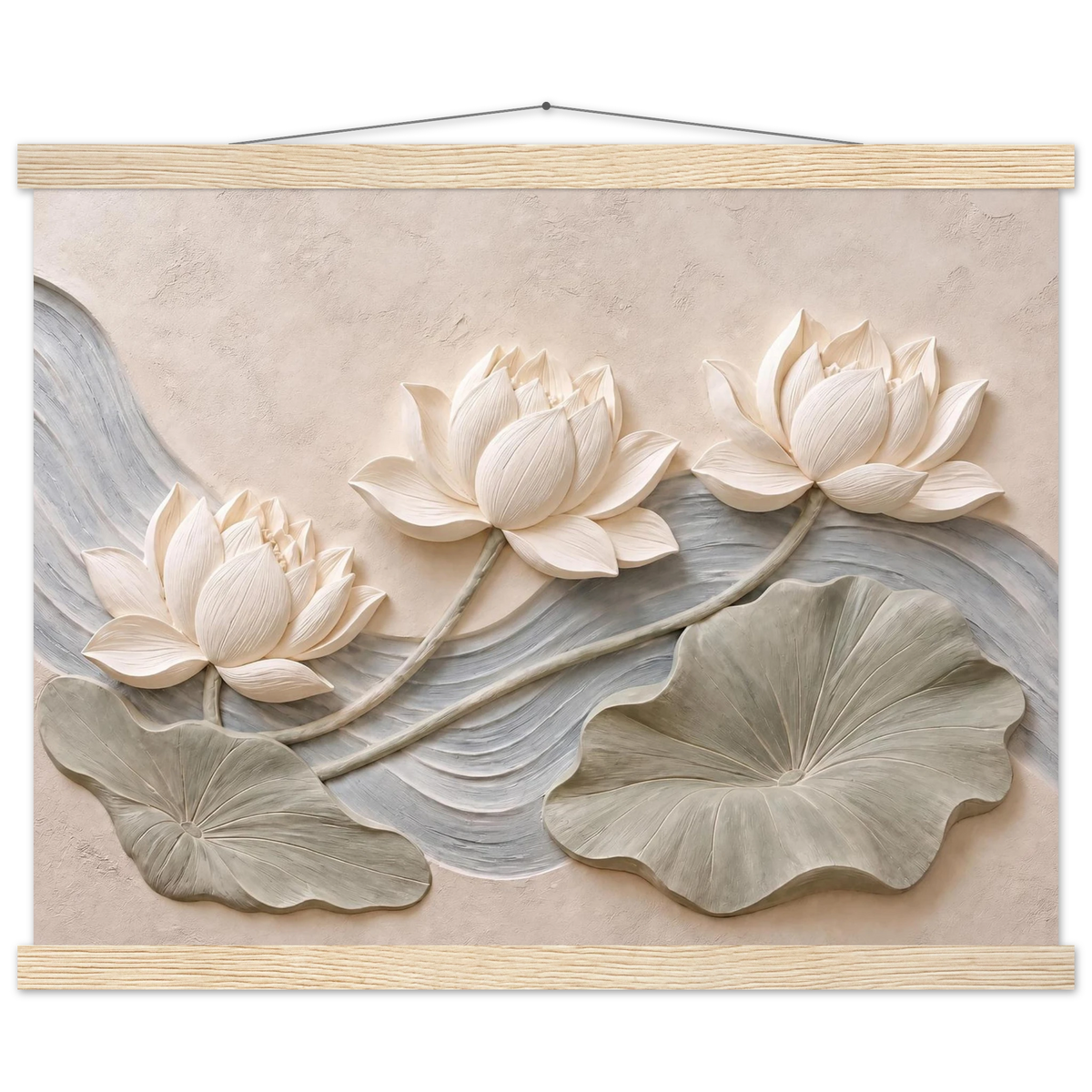 Lotus Current: flowers and botanical. Museum-quality fine art poster.