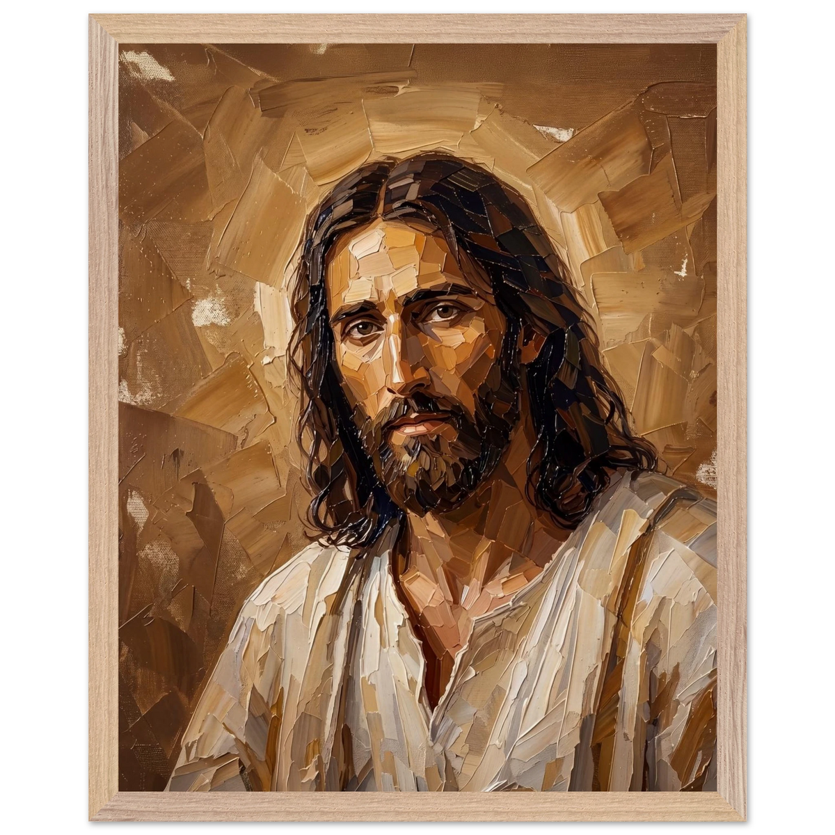 Kind Eyes: jesus, faith and serene gaze. Framed fine art print by The Light Stays.