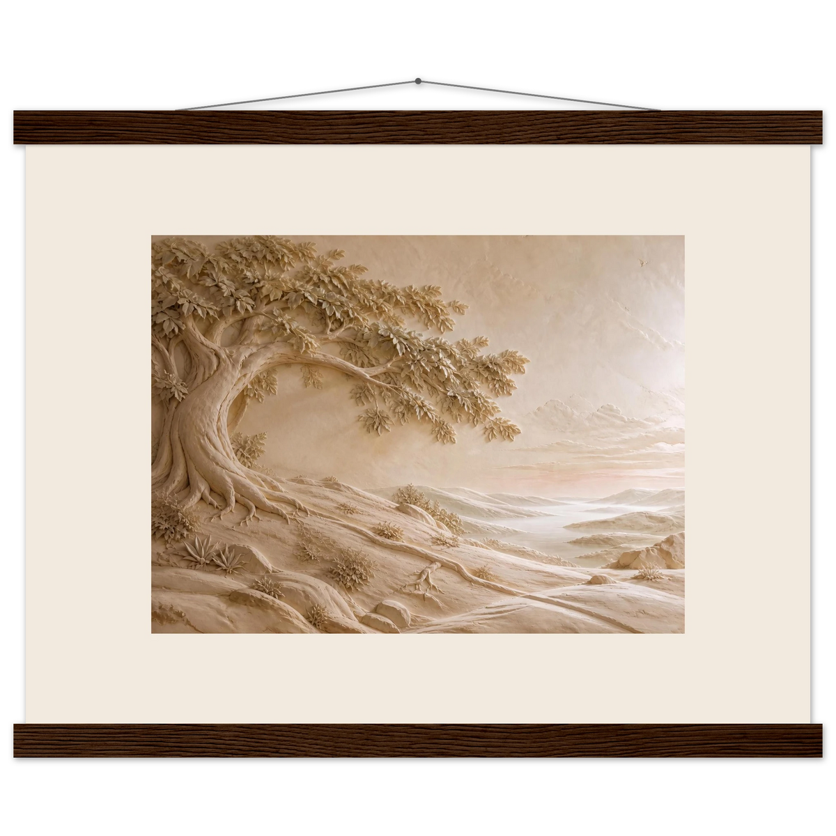 Sandstone Dawn: lumen and siena. Fine art poster, alternate frame and size.