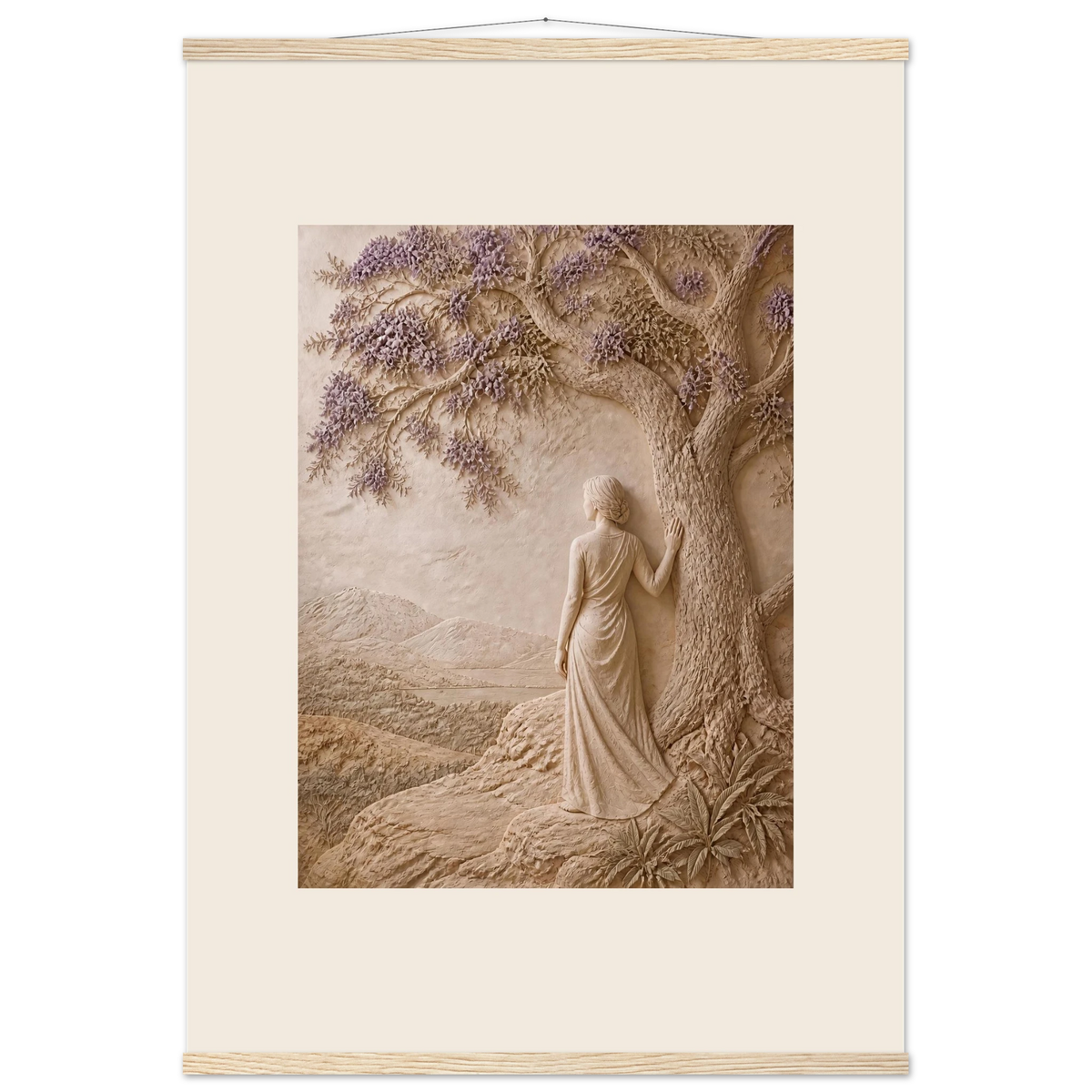 Old Friend: impasto, figure and companion tree. Fine art poster by The Light Stays.