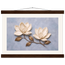 Bronze Magnolia, flowers and botanical. Archival fine art poster shown framed.