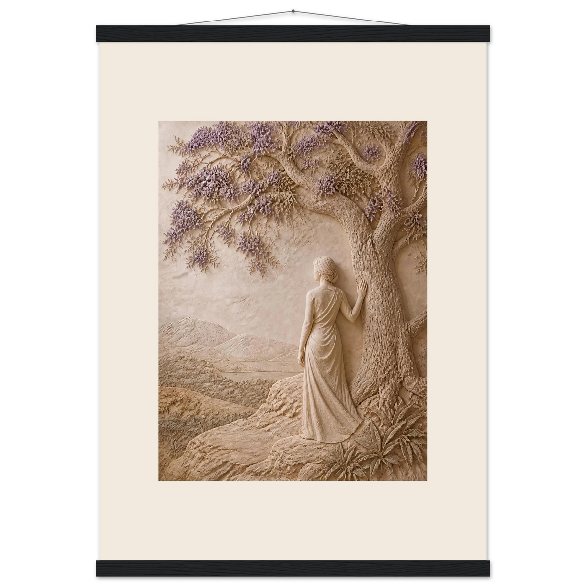Old Friend: impasto, figure and companion tree. Fine art poster by The Light Stays.