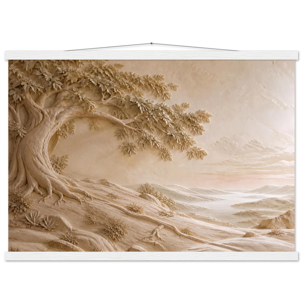 Sandstone Dawn: lumen and siena. Fine art poster, alternate frame and size.