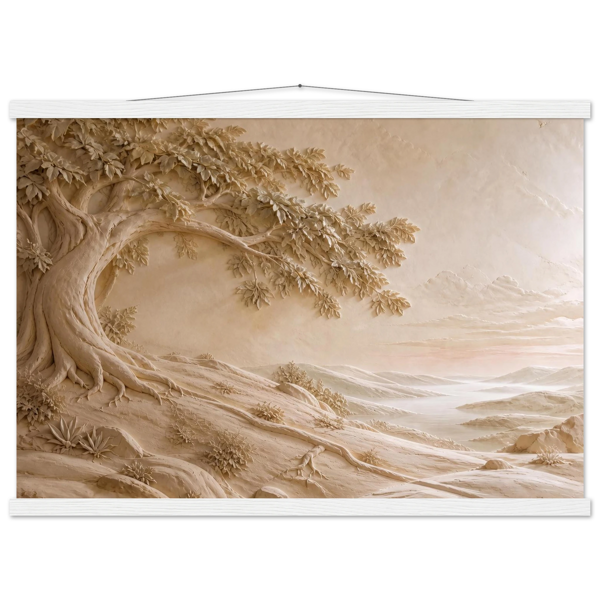 Sandstone Dawn: lumen and siena. Fine art poster, alternate frame and size.