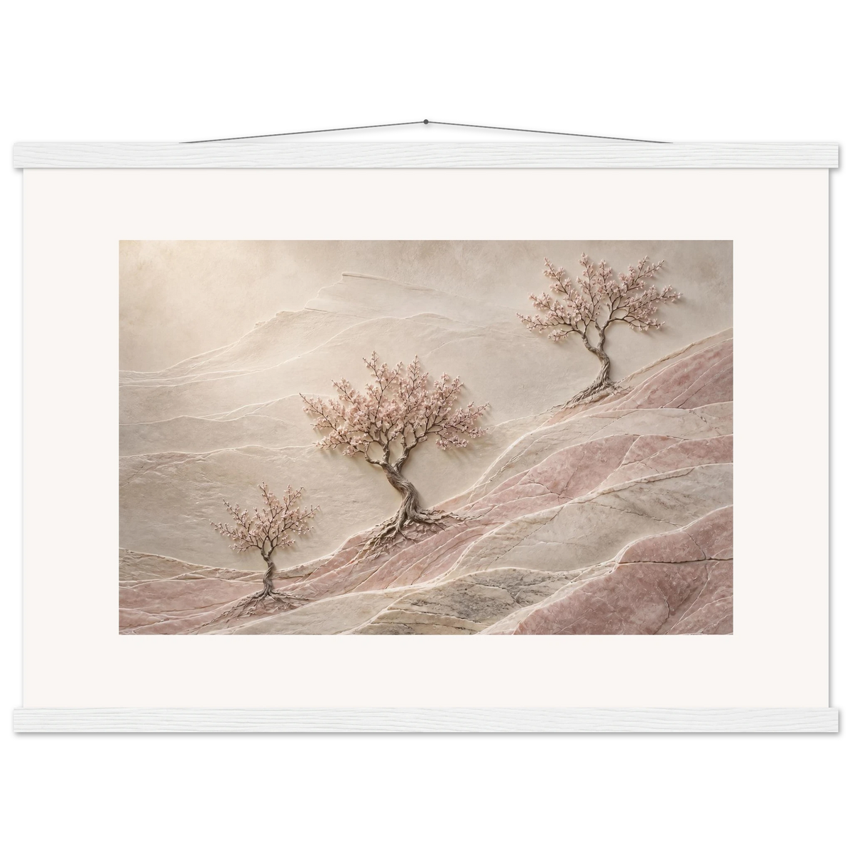 Blossom Terraces: flowers and botanical. Museum-quality fine art poster.
