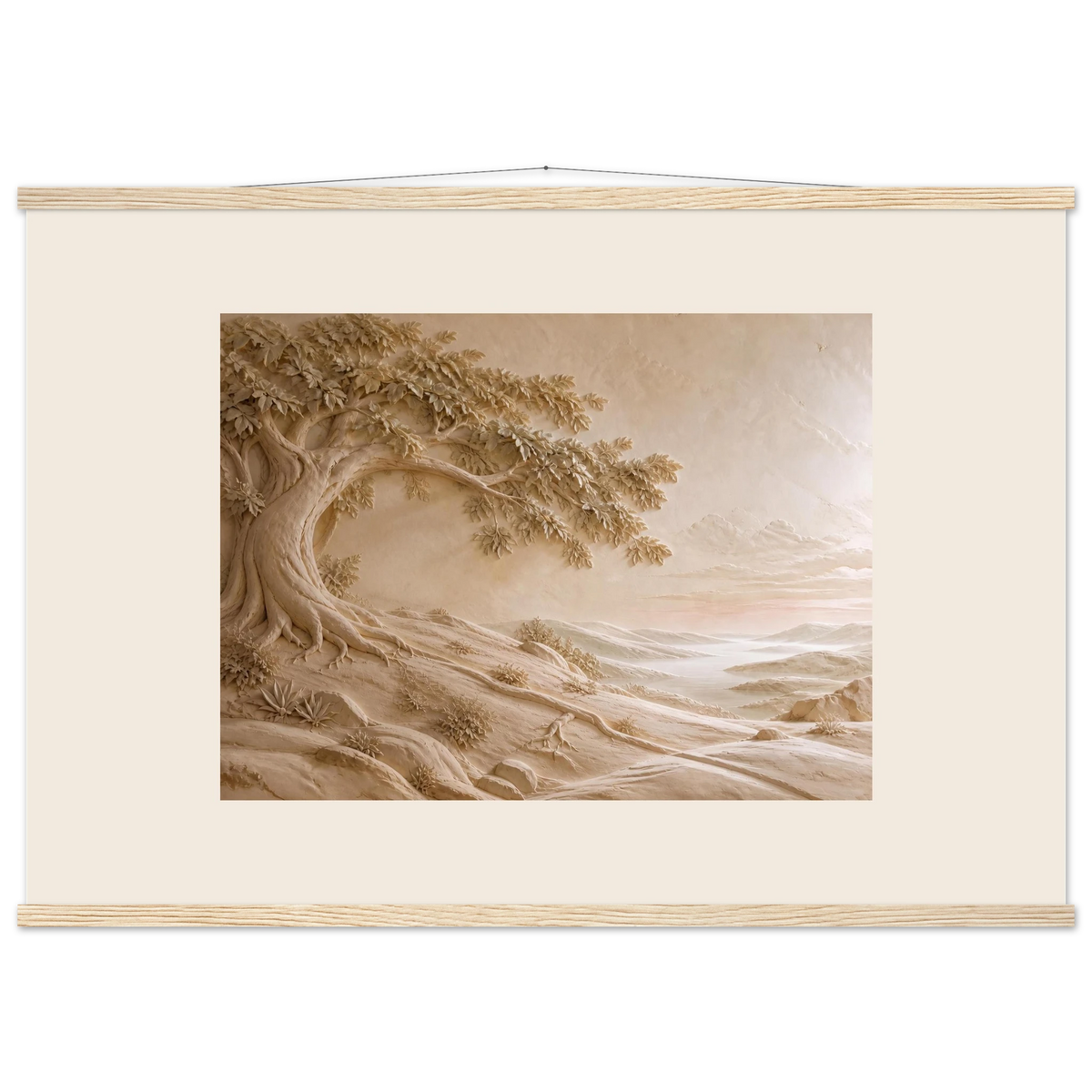 Sandstone Dawn: lumen and siena. Museum-quality fine art poster.