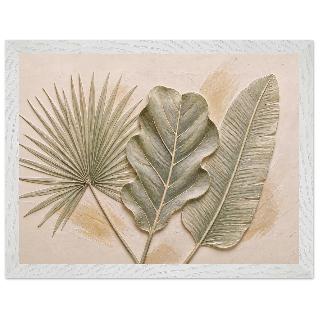 Three Leaves: botanical and nature. Framed fine art print by The Light Stays.