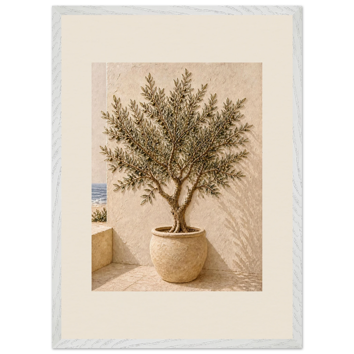 Olive Terrace: landscape and sun. Framed fine art print by The Light Stays.