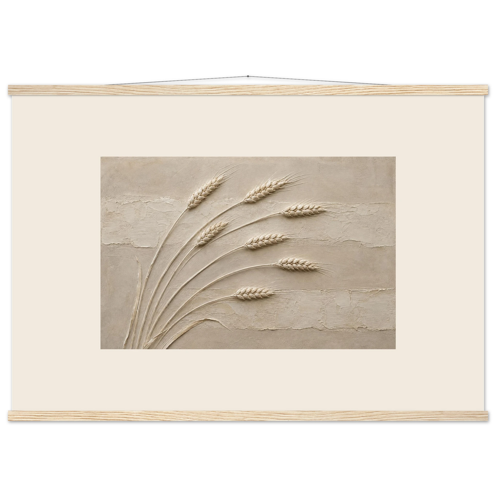 Wheat in Relief: faith, texture and botanical. Fine art poster by The Light Stays.