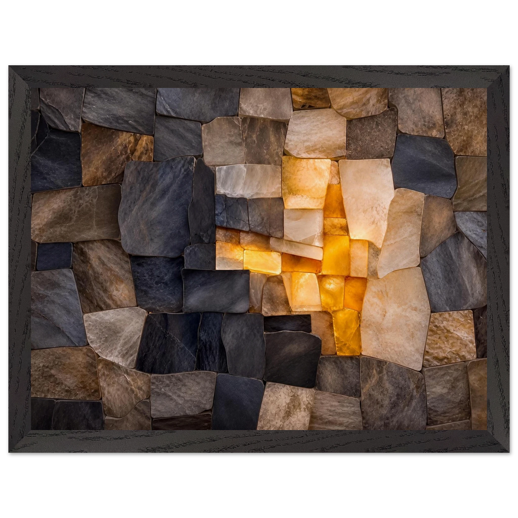 Citrine Seam, lumen and siena. Archival framed fine art print shown framed.