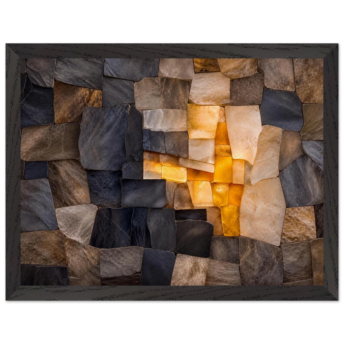 Citrine Seam, lumen and siena. Archival framed fine art print shown framed.