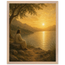 Quadro cristão Bênção do Lago, Jesus sob uma oliveira diante de um lago dourado