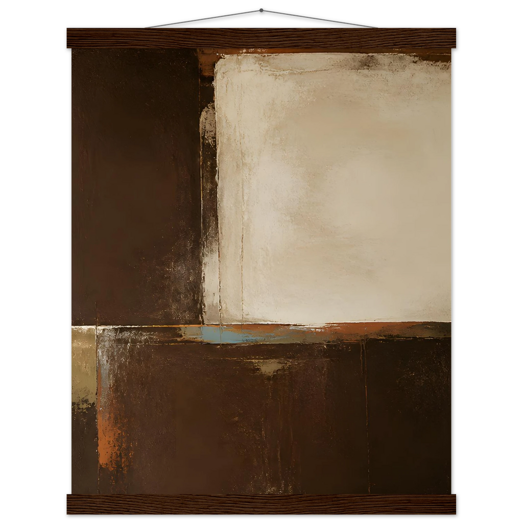 Terracotta Diptych, Panel II of II: two panels, terracotta and cream. Museum-quality fine art poster.