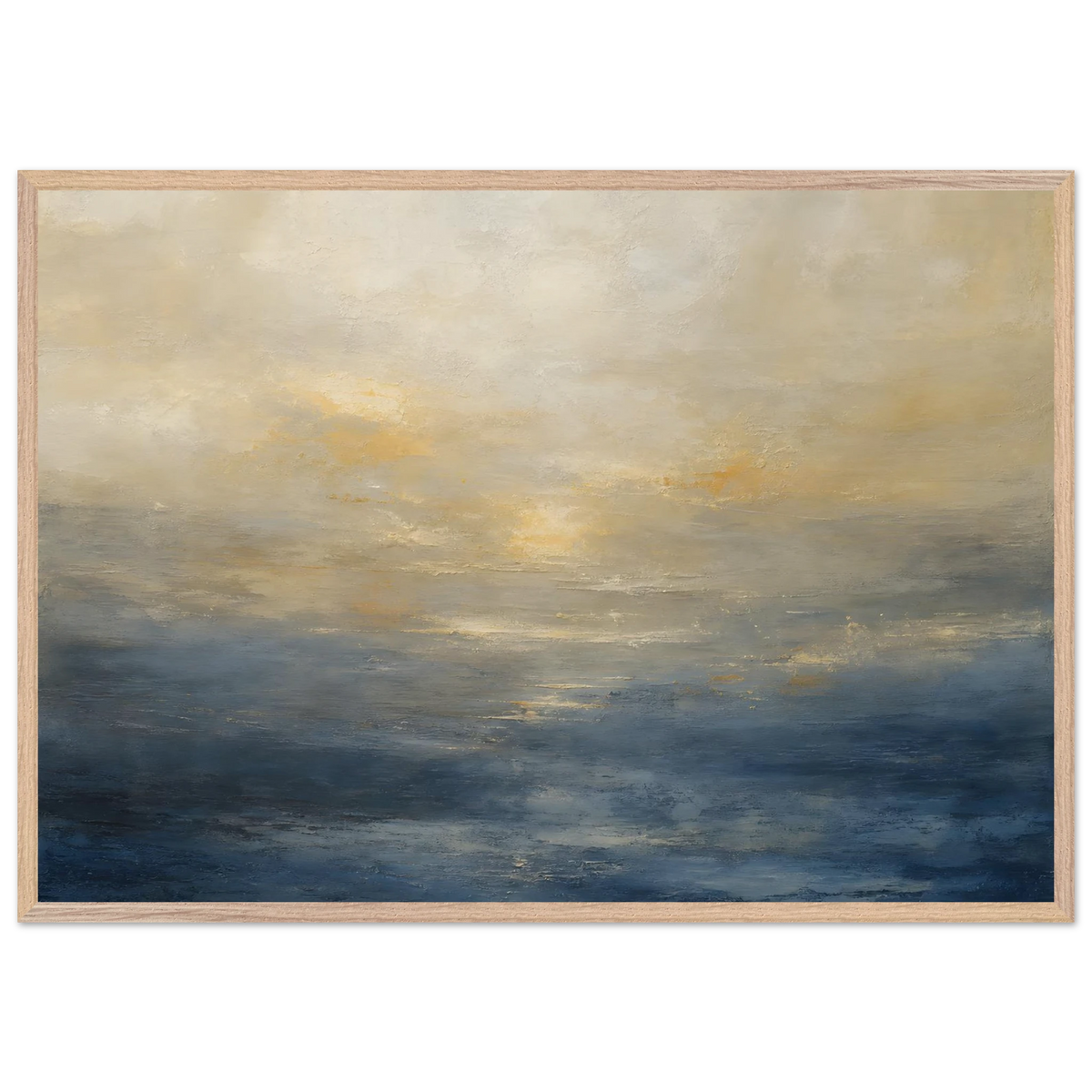 Golden Sea Mist: sea and coastal landscape. Museum-quality framed fine art print.