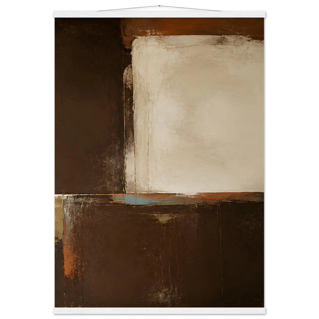 Terracotta Diptych, Panel II of II: two panels, terracotta and cream. Fine art poster, alternate frame and size.