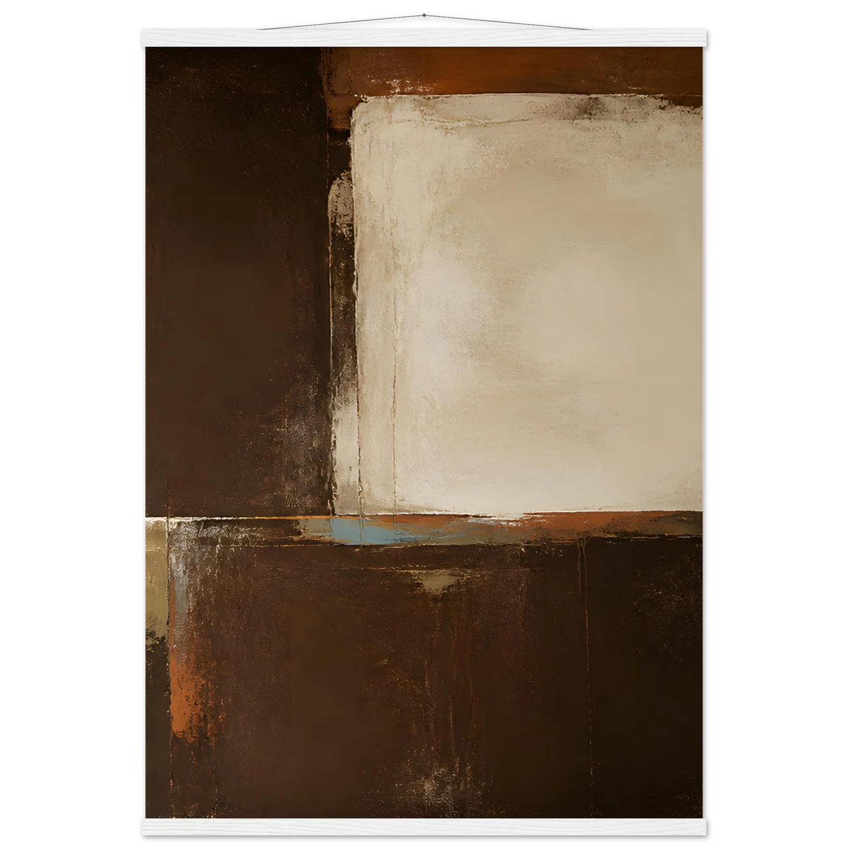 Terracotta Diptych, Panel II of II: two panels, terracotta and cream. Fine art poster, alternate frame and size.