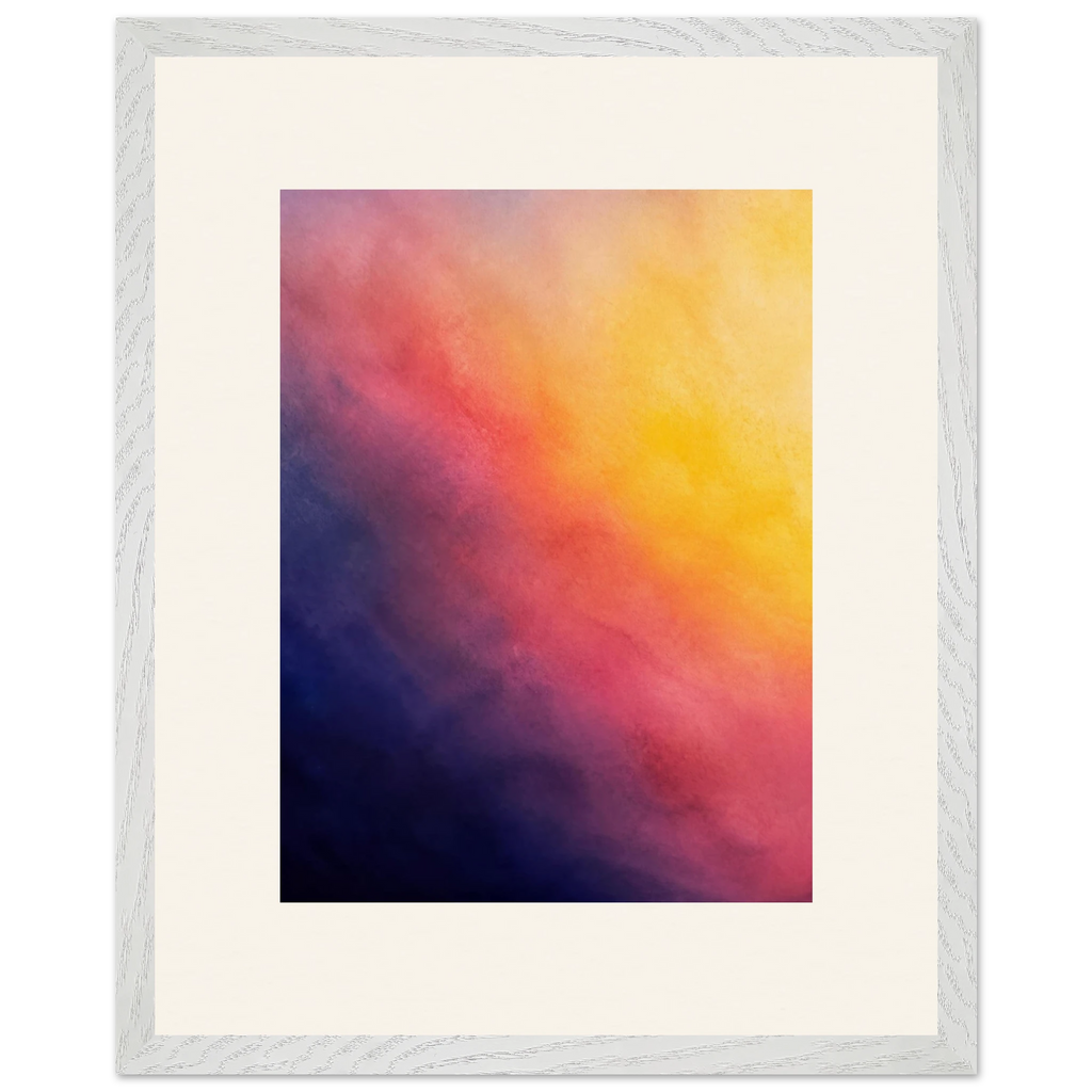 Turquoise and Gold: gradient, night and morning. Framed fine art print, alternate frame and size.
