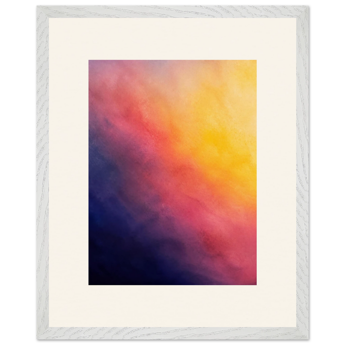 Turquoise and Gold: gradient, night and morning. Framed fine art print, alternate frame and size.