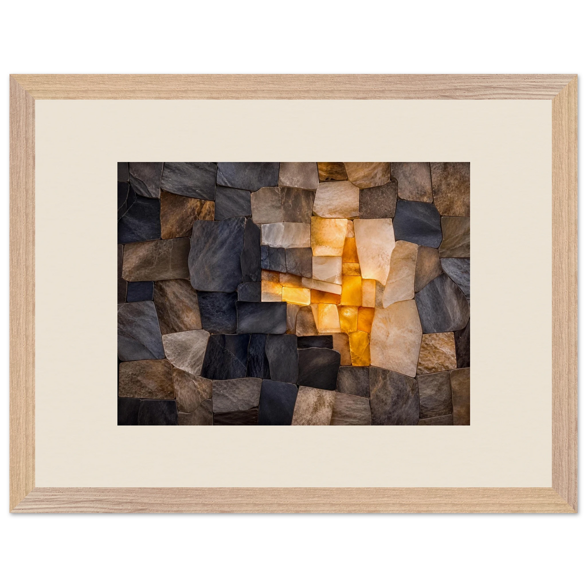 Citrine Seam: lumen and siena. Museum-quality framed fine art print.