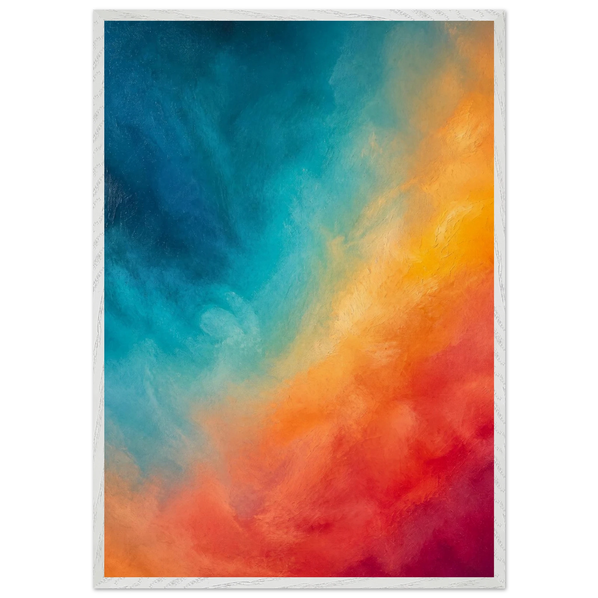 Teal and Orange, gradient, sea and dusk. Archival framed fine art print shown framed.