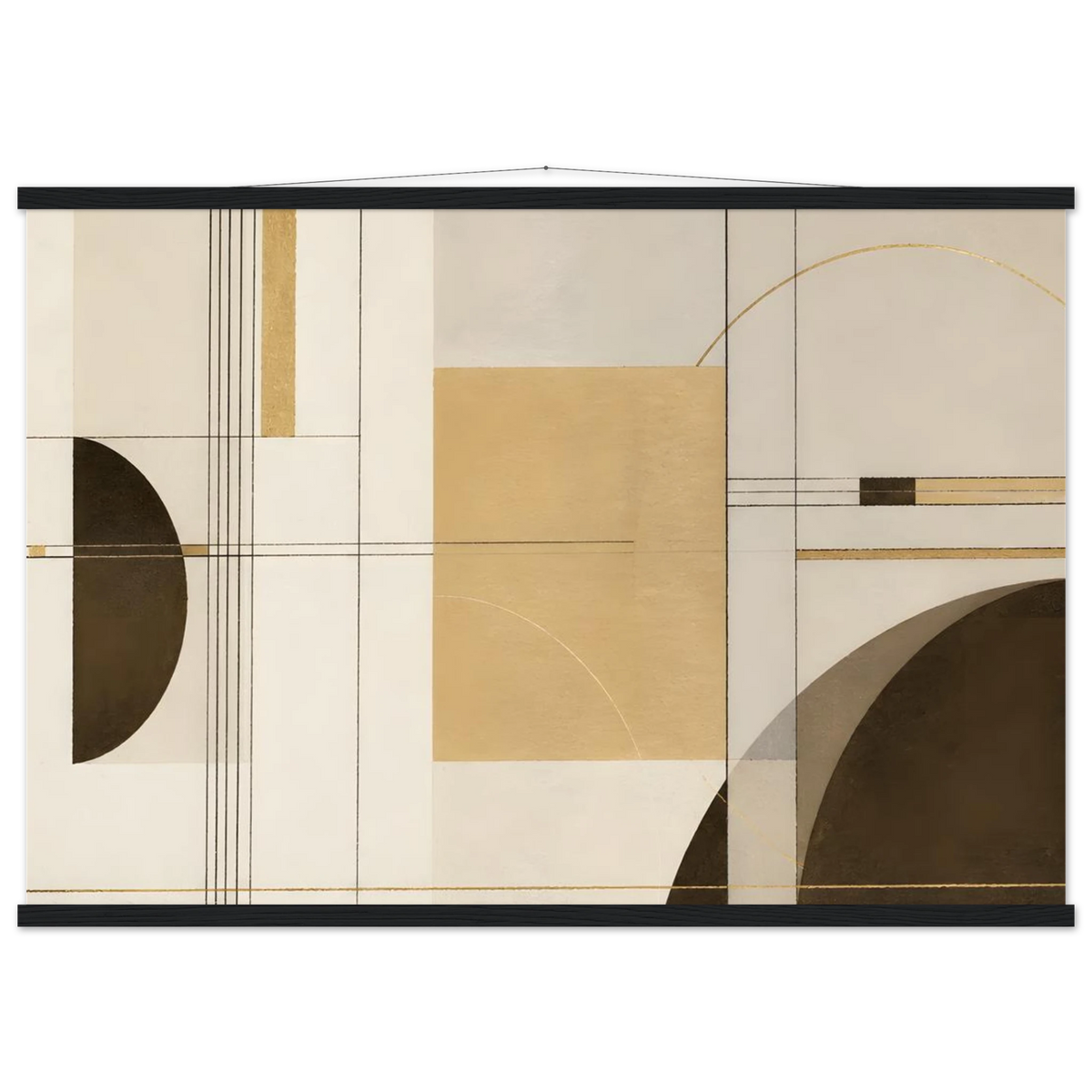 Lines of Sand: geometric abstract, neutral tones and texture. Fine art poster, alternate frame and size.