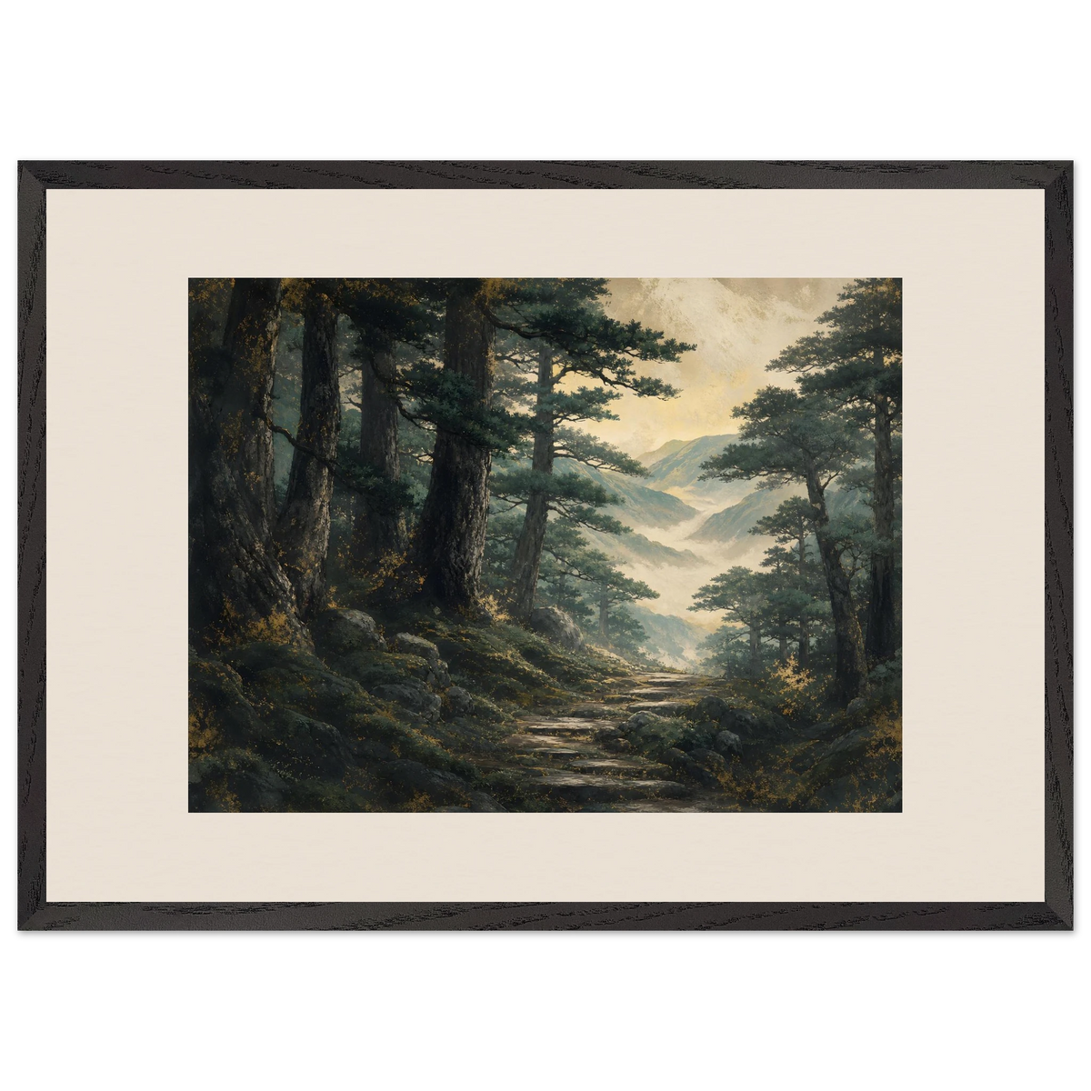 Cypress Passage: japanese art and japandi. Framed fine art print by The Light Stays.