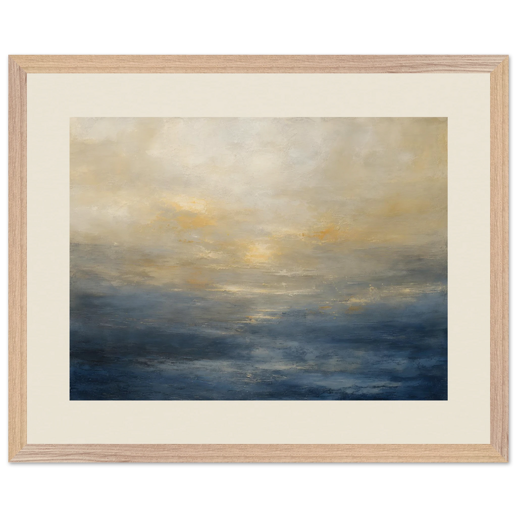 Golden Sea Mist: sea and coastal landscape. Framed fine art print by The Light Stays.