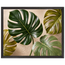 Four Greens: leaves, vivid green and impasto. Framed fine art print, alternate frame and size.