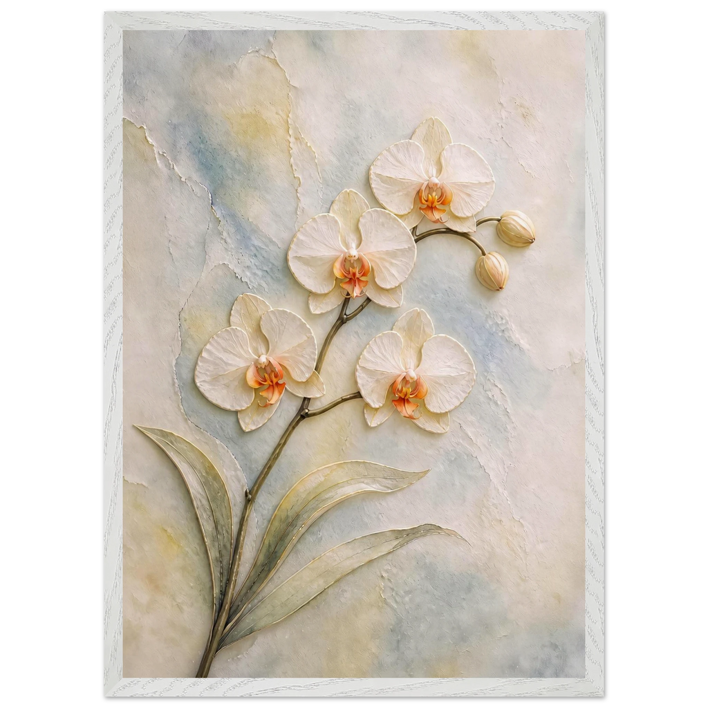 Porcelain Orchid: flowers and botanical. Framed fine art print by The Light Stays.