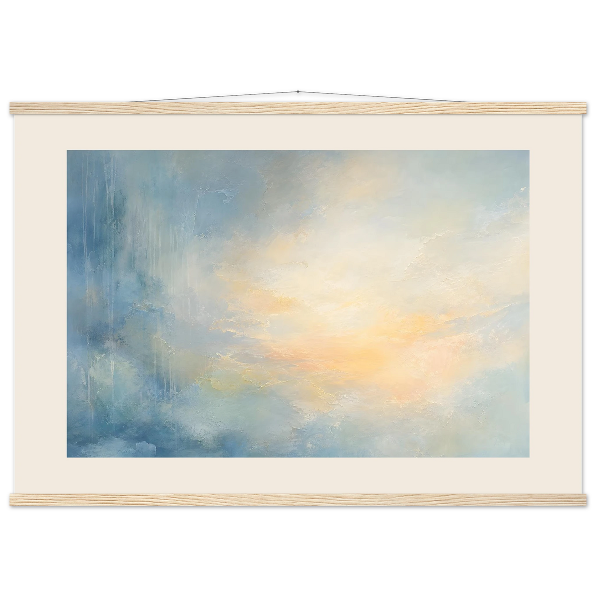 Dawn after Rain, sunrise, coastline and washed light. Archival fine art poster shown framed.