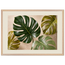 Four Greens: leaves, vivid green and impasto. Framed fine art print, alternate frame and size.