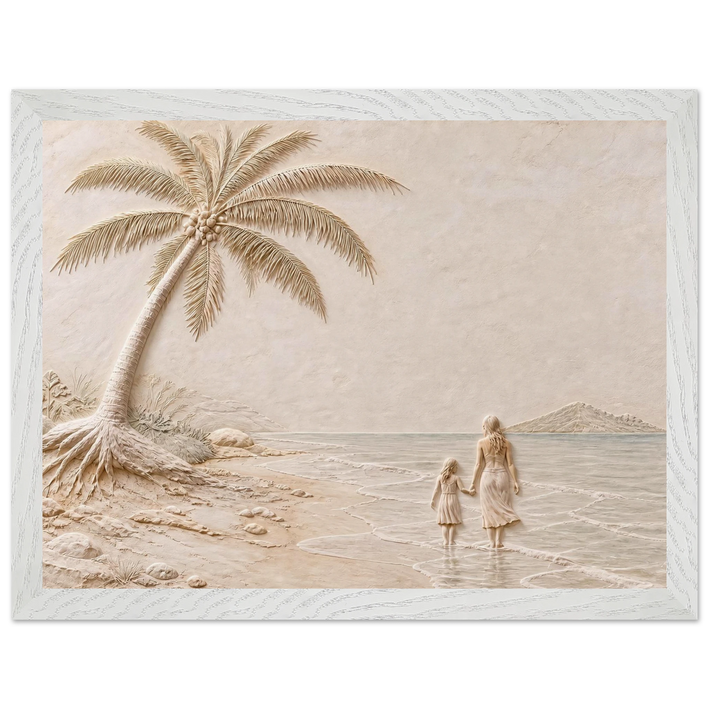 First Tide: sea and coastal landscape. Framed fine art print, alternate frame and size.