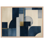 Blue Architecture, geometric abstract, blue and cream. Archival framed fine art print shown framed.