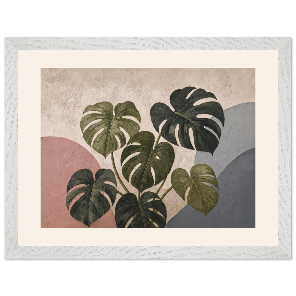 Monstera Sun: botanical and nature. Framed fine art print, alternate frame and size.