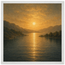 Quadro emoldurado Reflexo Dourado, lago e montanhas sob luz dourada