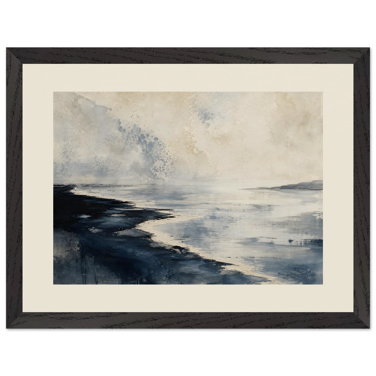 Tidal Ink: sea and coastal landscape. Framed fine art print.