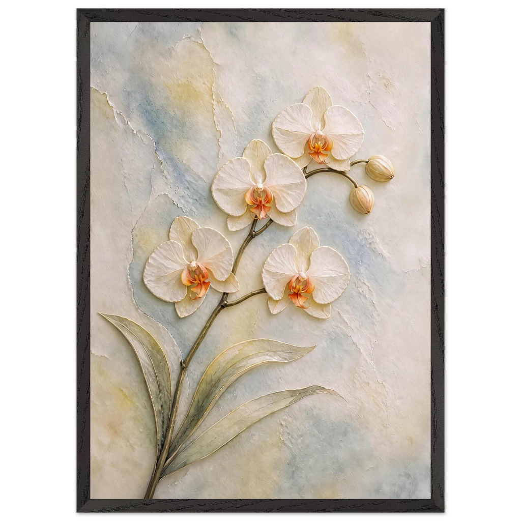 Porcelain Orchid: flowers and botanical. Framed fine art print by The Light Stays.