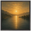Quadro emoldurado Reflexo Dourado, lago e montanhas sob luz dourada