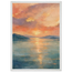 Setouchi Peach Dawn: riviera and japandi. Framed fine art print, alternate frame and size.