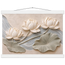 Lotus Current: flowers and botanical. Fine art poster, alternate frame and size.