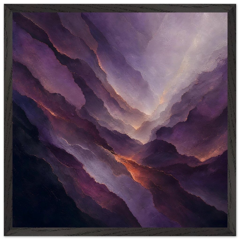 Violet Infinity: moon and night. Framed fine art print, alternate frame and size.