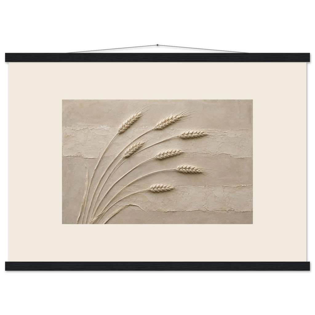Wheat in Relief: faith, texture and botanical. Fine art poster by The Light Stays.