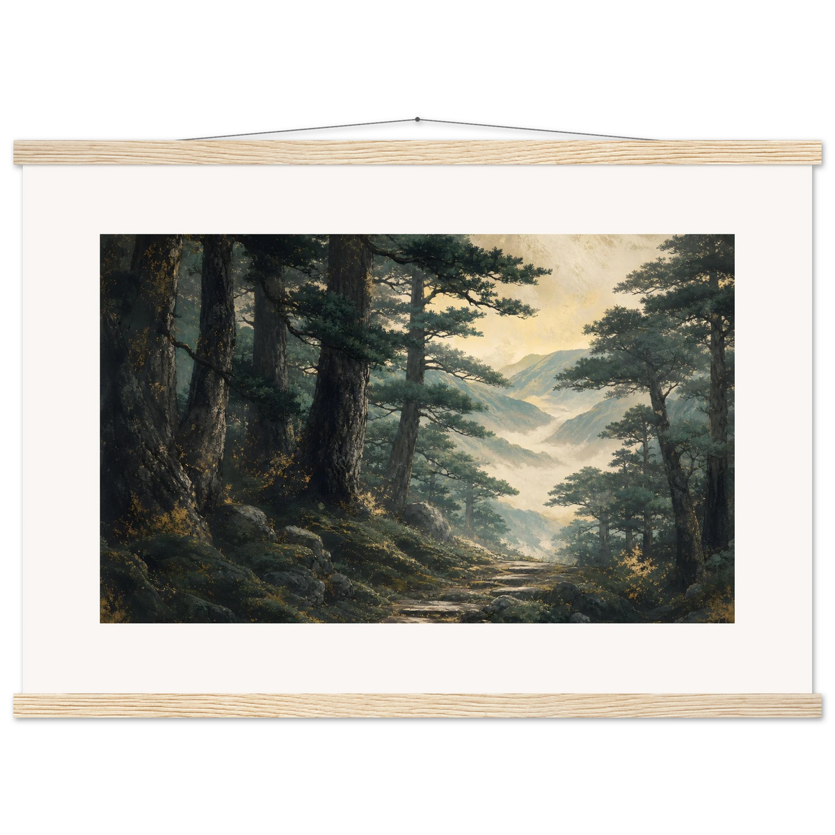Cypress Passage: japanese art and japandi. Museum-quality fine art poster.