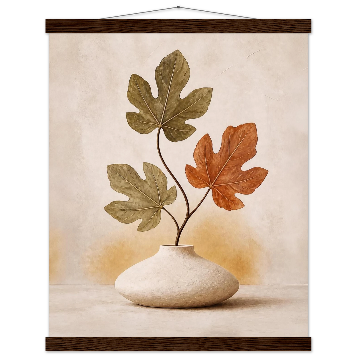 Fig Season: mediterranean and earth tones. Fine art poster, alternate frame and size.