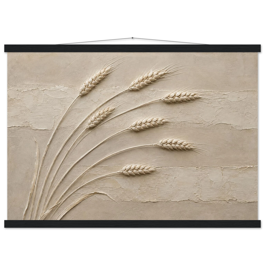 Wheat in Relief: faith, texture and botanical. Museum-quality fine art poster.