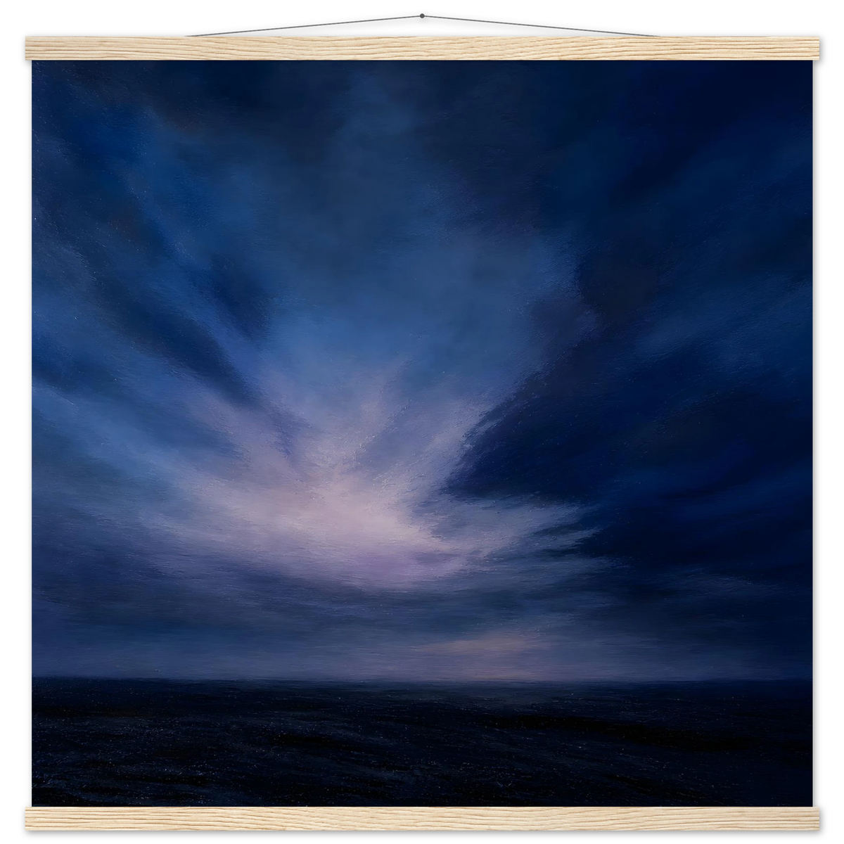 Blue Hour Field: night, horizon and deep blue. Fine art poster by The Light Stays.