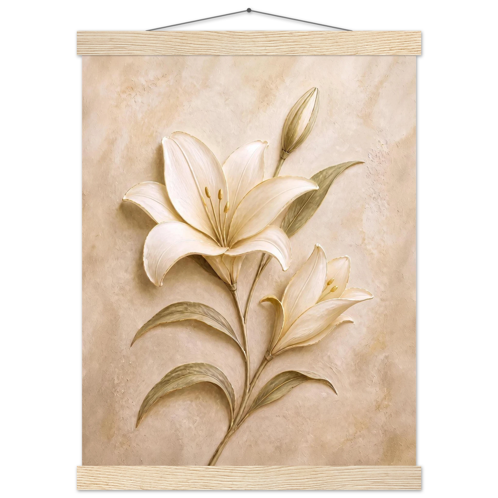 Alabaster Lily: flowers and botanical. Fine art poster by The Light Stays.