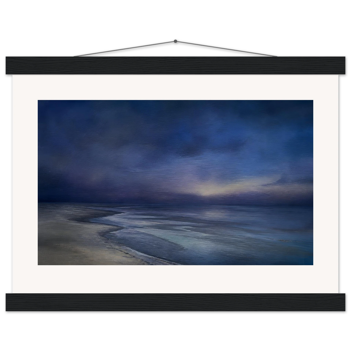 Blue Hour Shore, sea and coastal landscape. Archival fine art poster shown framed.