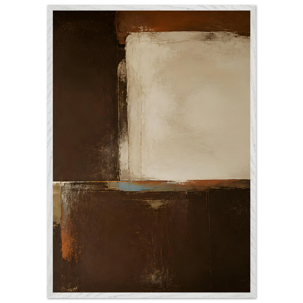 Terracotta Diptych, Panel II of II: two panels, terracotta and cream. Museum-quality framed fine art print.